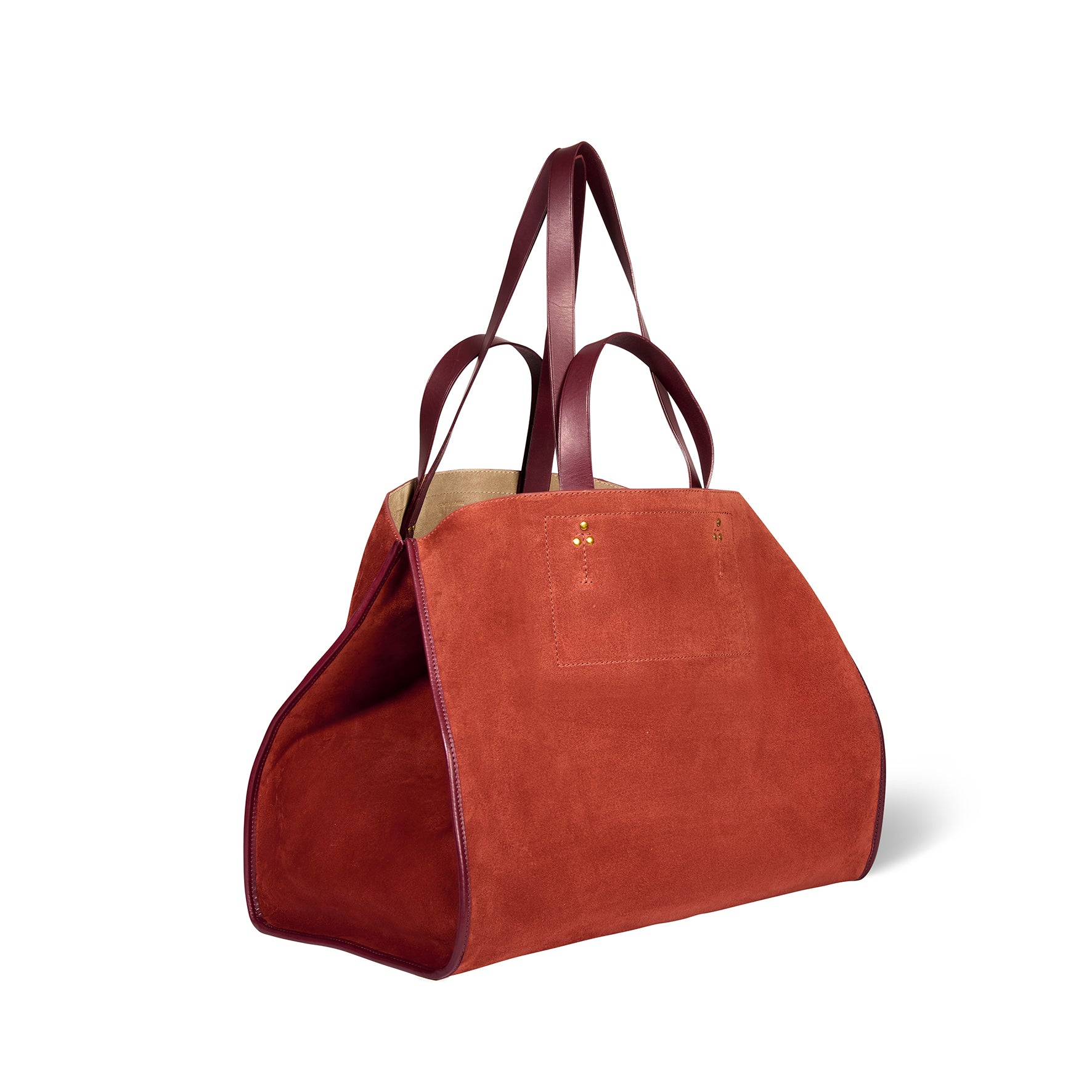 Sac Cabas Léon L Croûte Velours Rouille