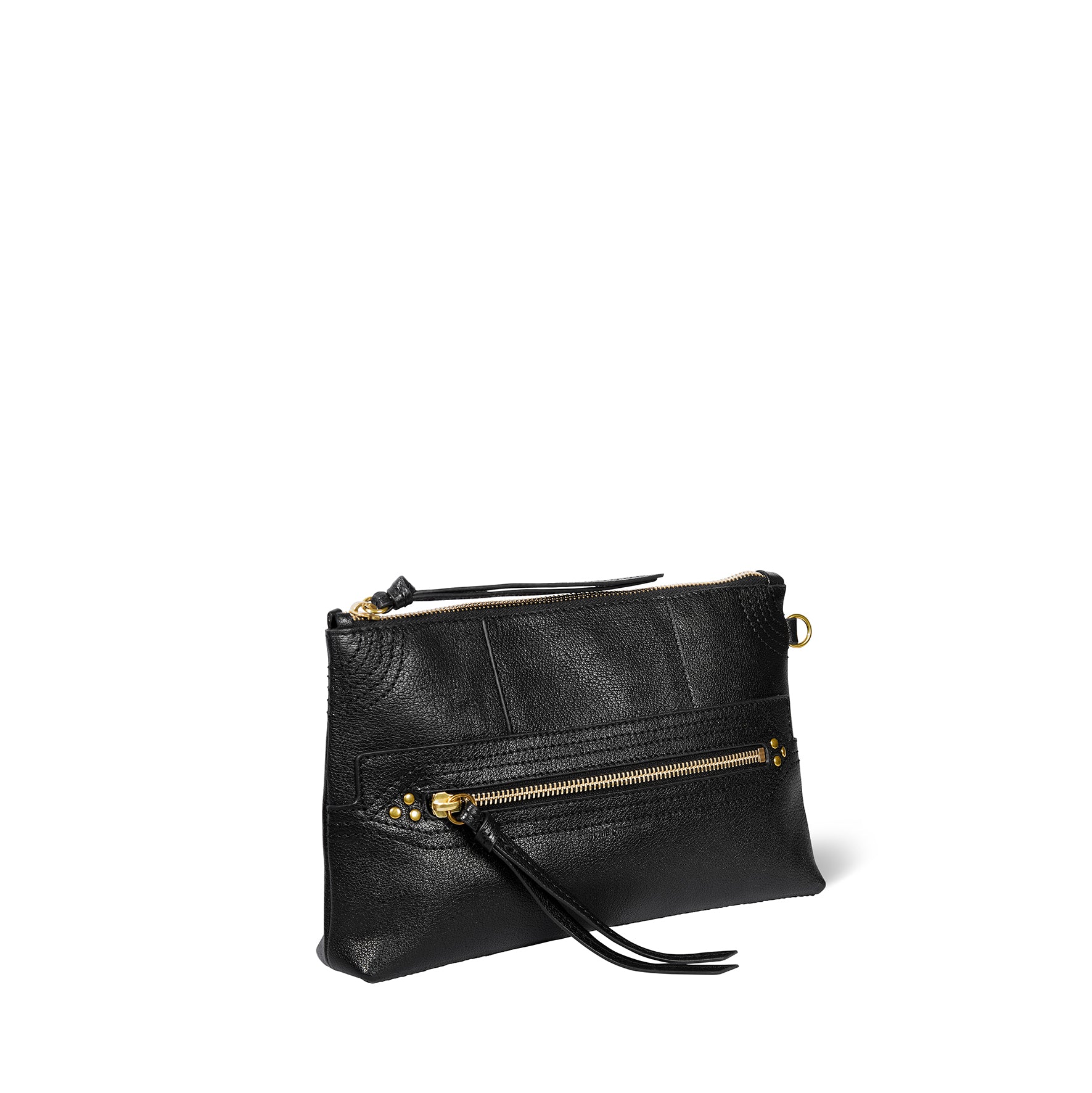 Pochette Lucky Clutch buffle Noir Brass