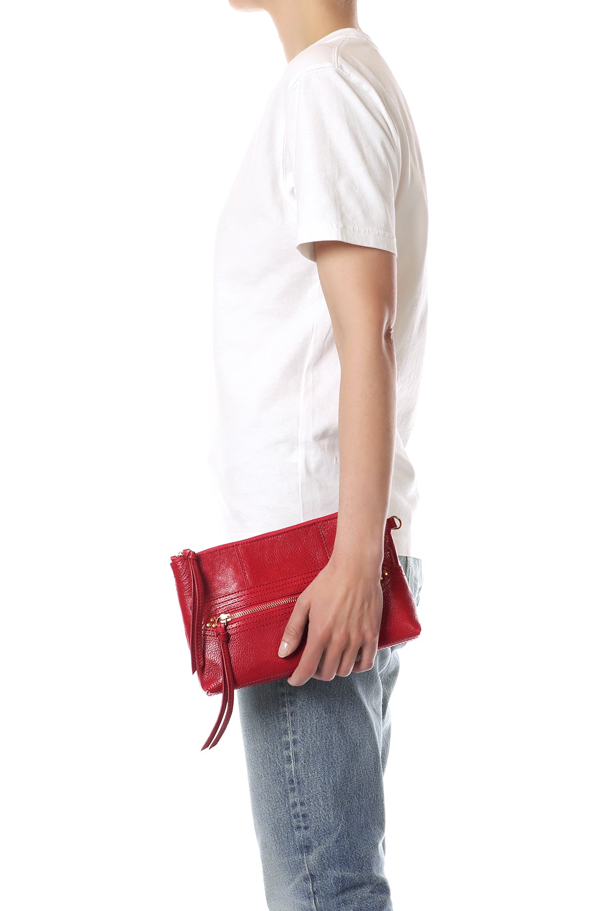 Pochette Lucky Clutch Chèvre Carmin