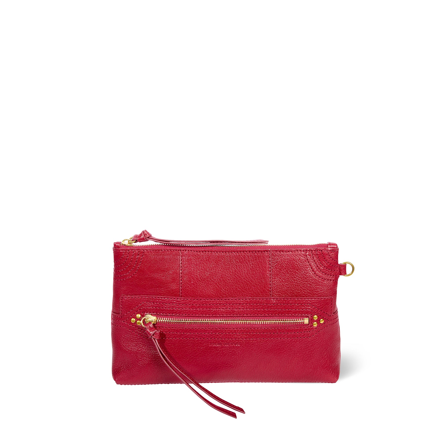Pochette Lucky Clutch Chèvre Carmin