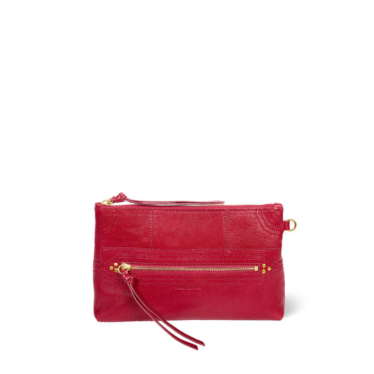 Pochette Lucky Clutch Chèvre Carmin