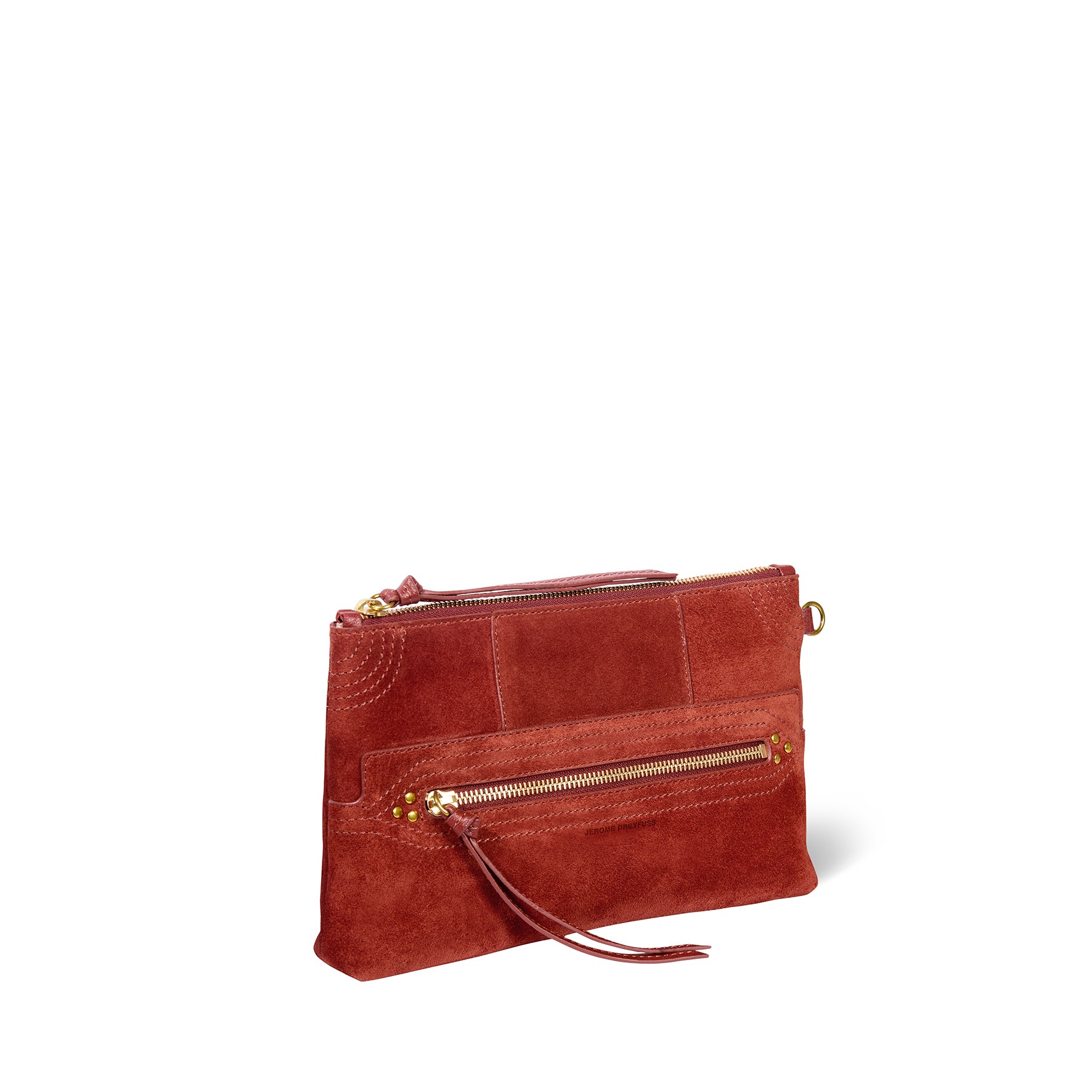 Pochette Lucky Clutch Croûte Velours Rouille