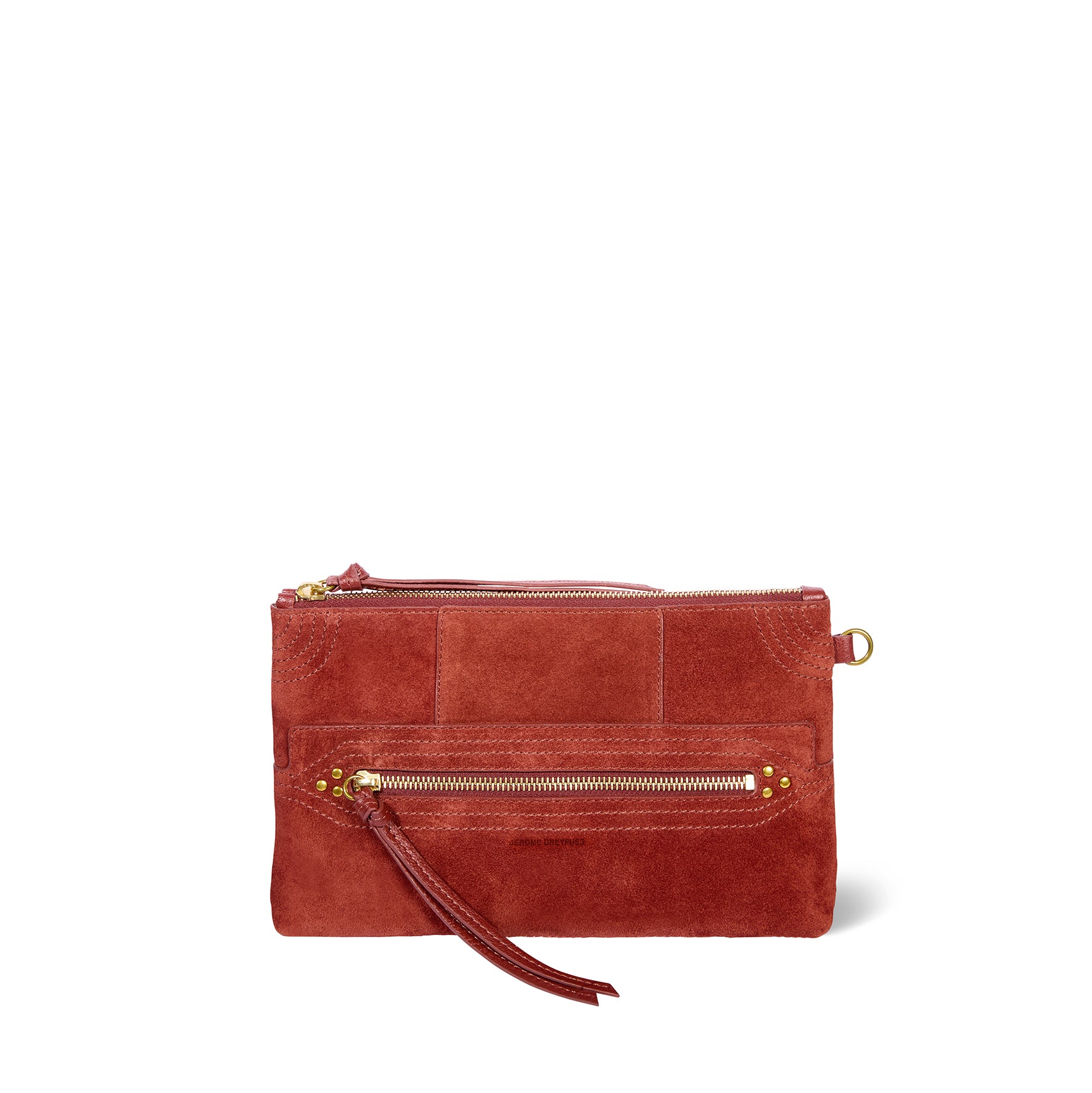 Pochette Lucky Clutch Croûte Velours Rouille