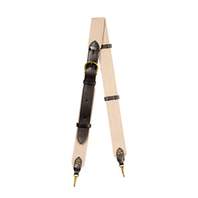Bandoulière sangle naturelle large Vachette Noir Brass