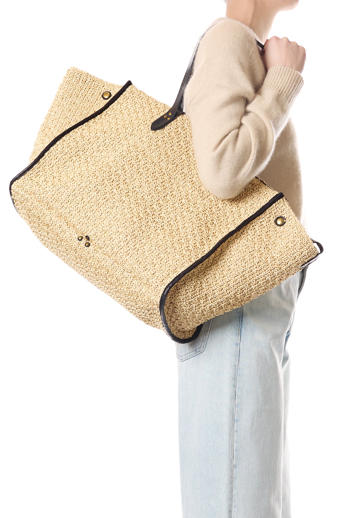 Sac Cabas Léon L fibres recyclées effet raphia