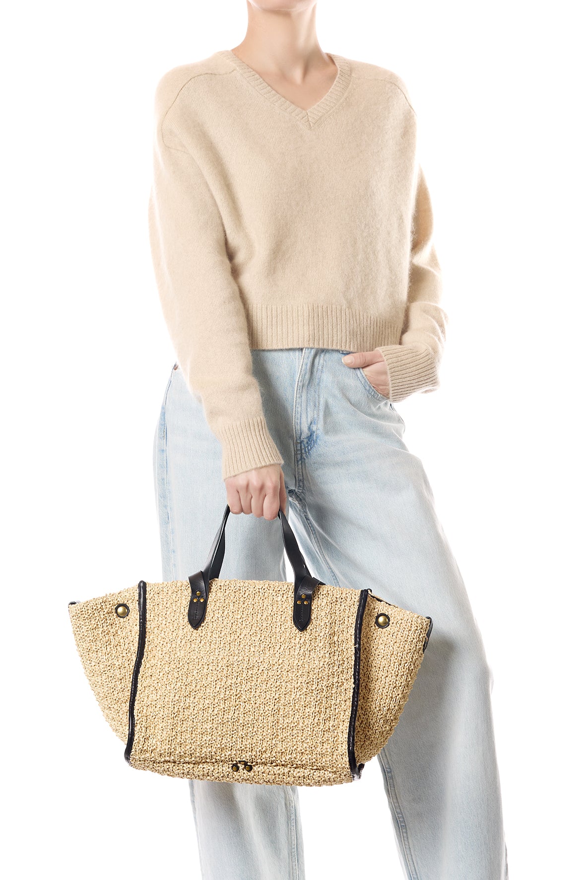 Sac Cabas Léon M fibres recyclées effet raphia
