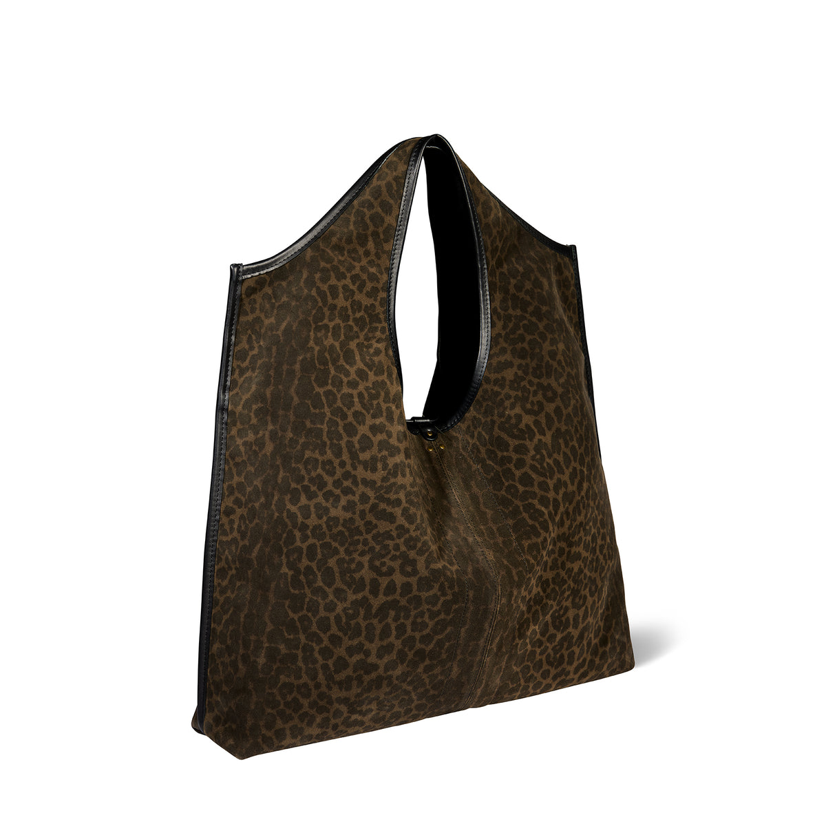 Sac Cabas Paco Croûte Velours Imprimé Léopard kaki