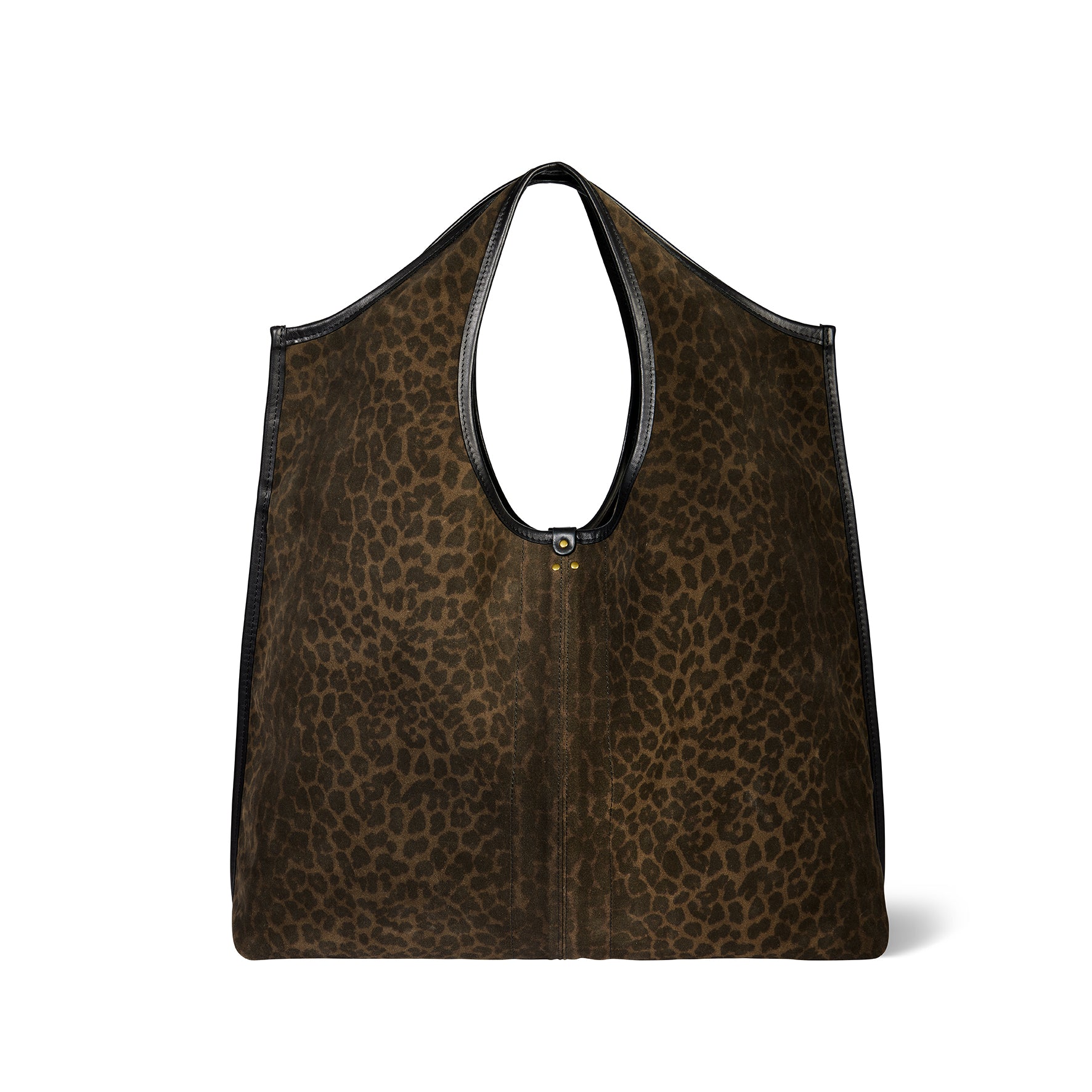 Sac Cabas Paco Croûte Velours Imprimé Léopard kaki
