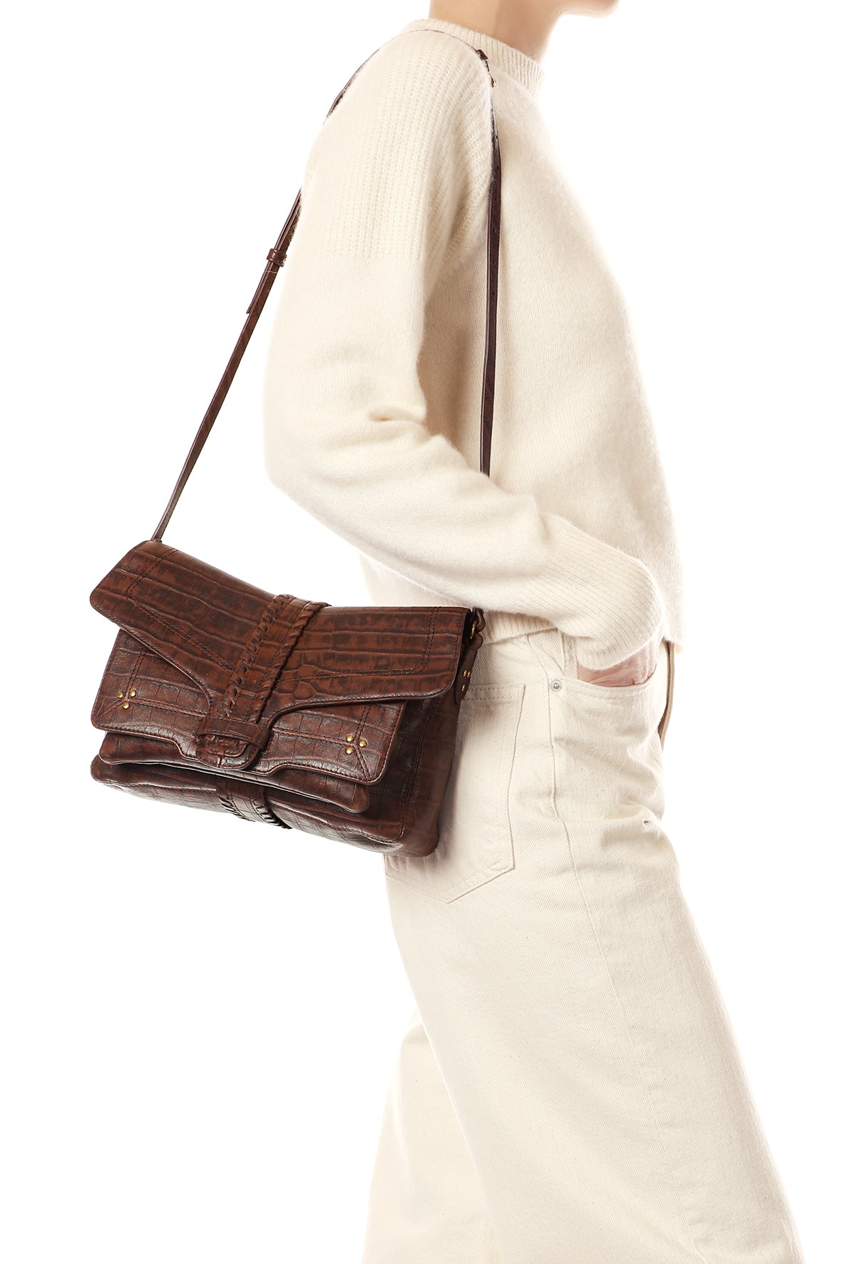 Sac Harry M Mouton Imprimé Croco Cigare
