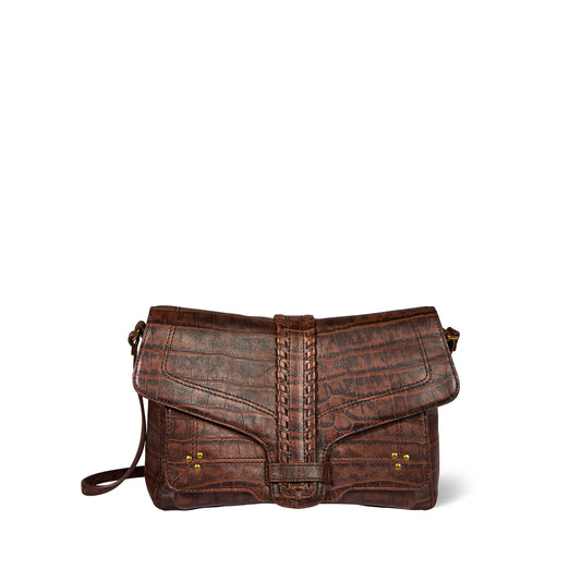 Sac Harry M Mouton Imprimé Croco Cigare