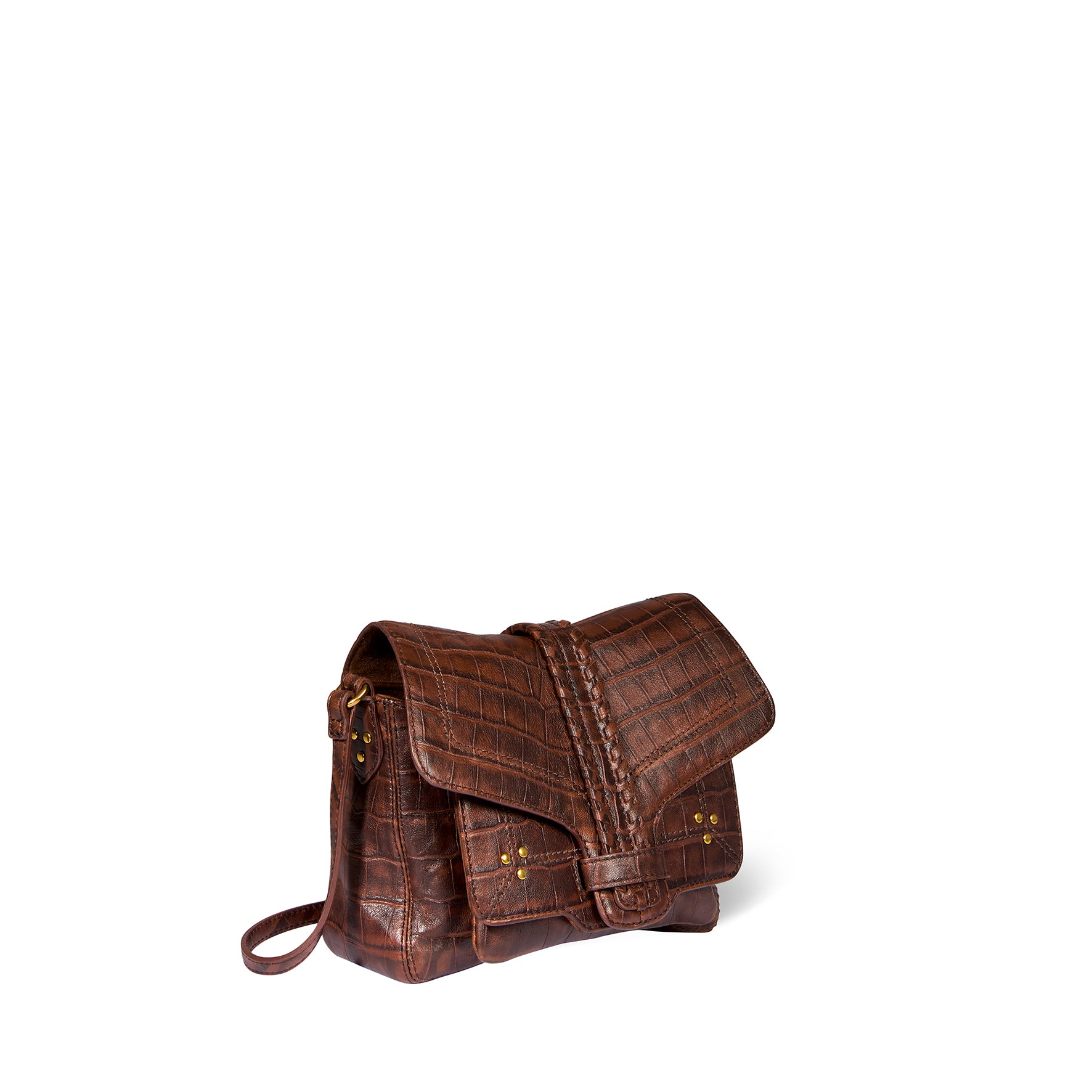 Sac Harry S Mouton Imprimé Croco Cigare