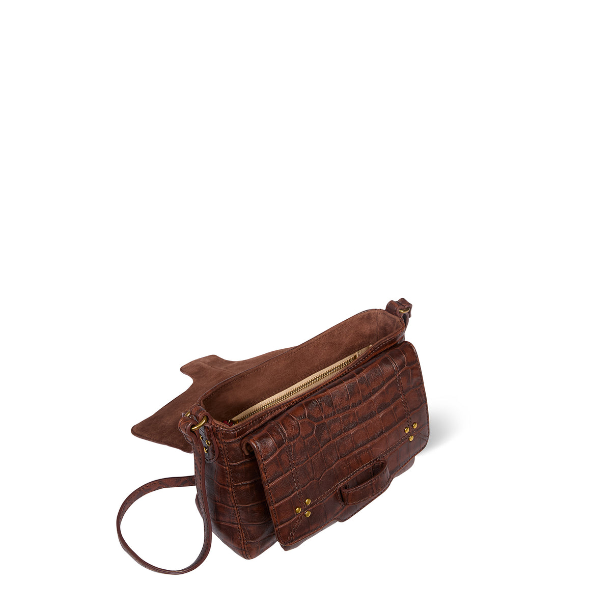 Sac Harry S Mouton Imprimé Croco Cigare