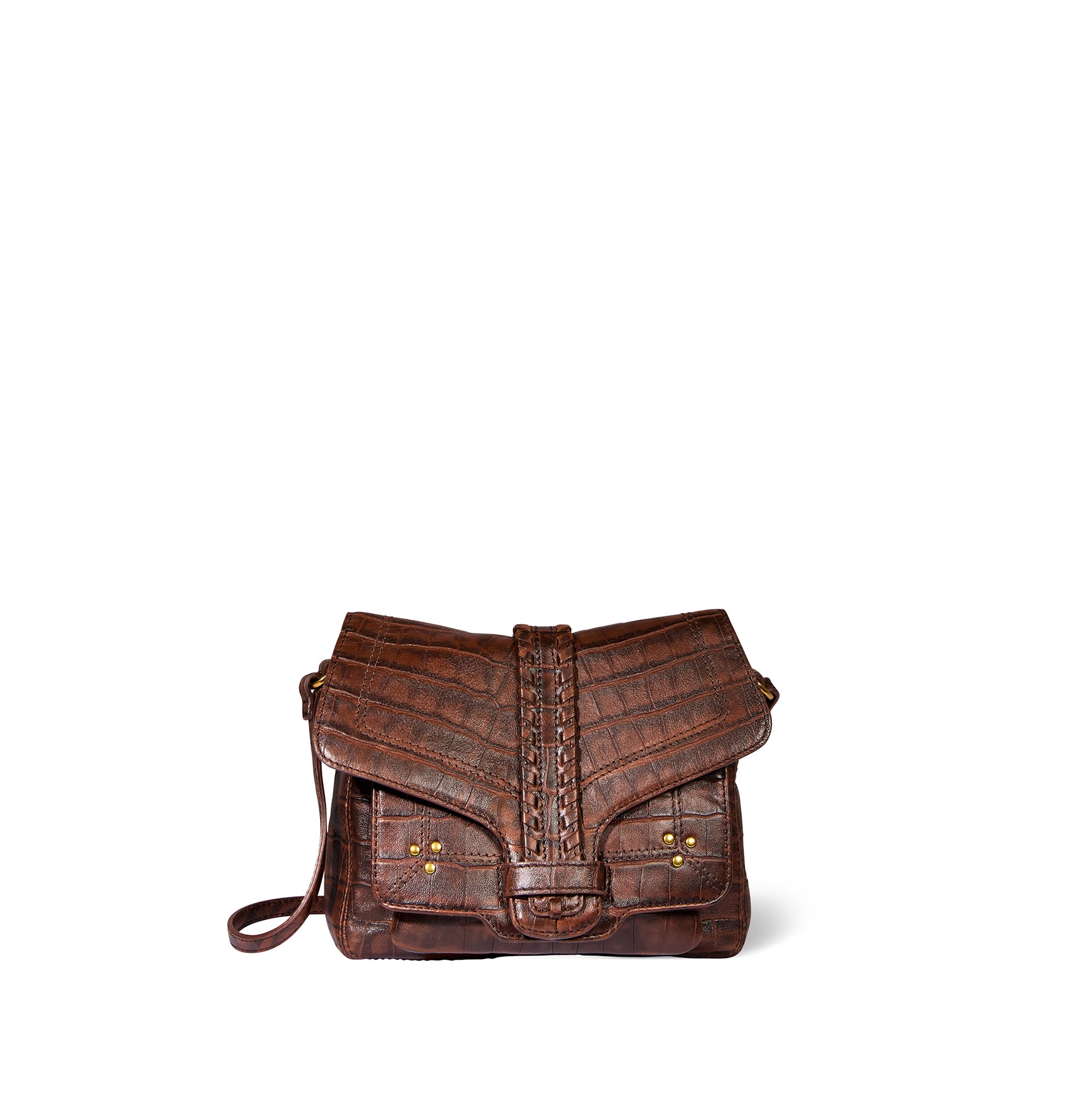 Sac Harry S Mouton Imprimé Croco Cigare
