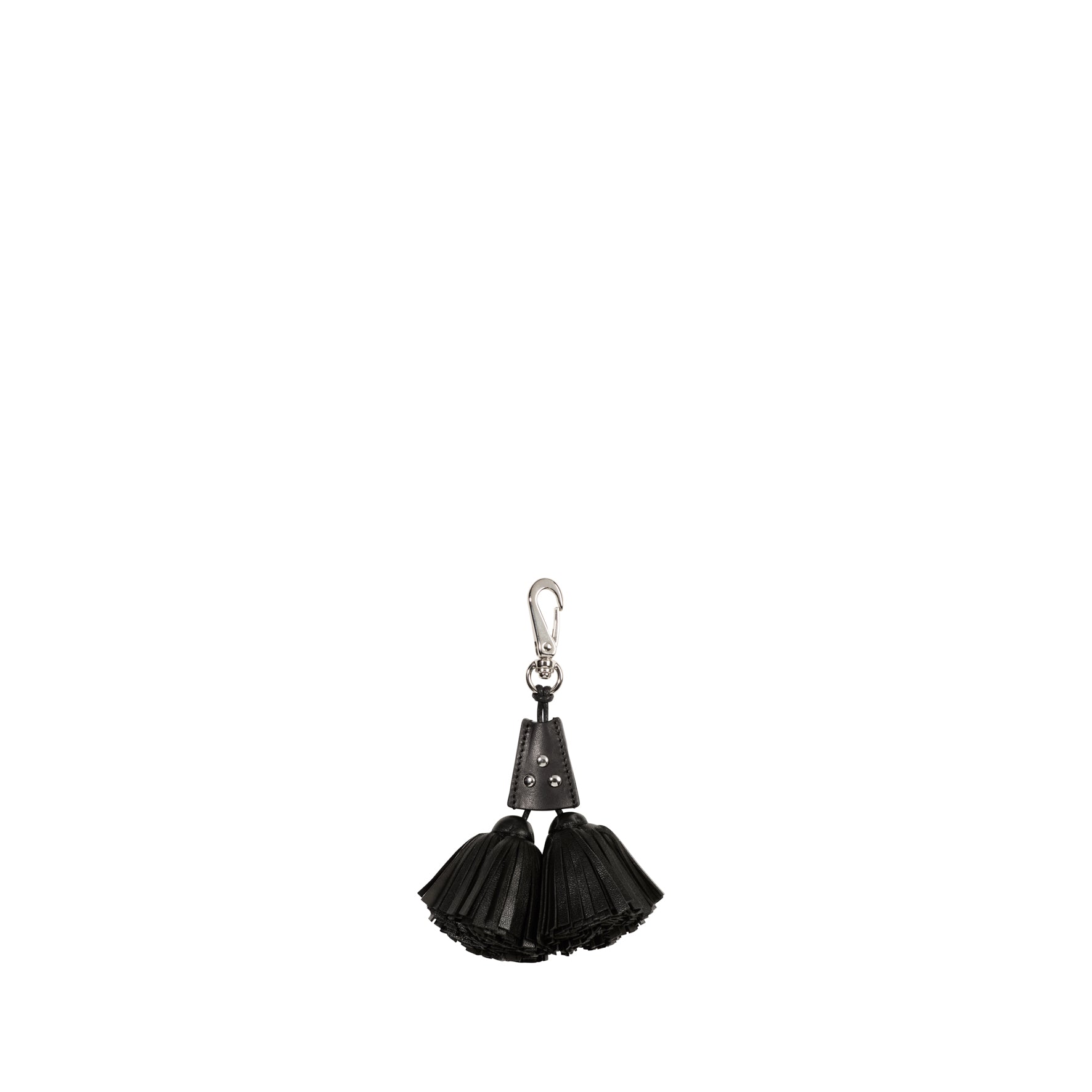 Pompon twin Agneau Noir Silver