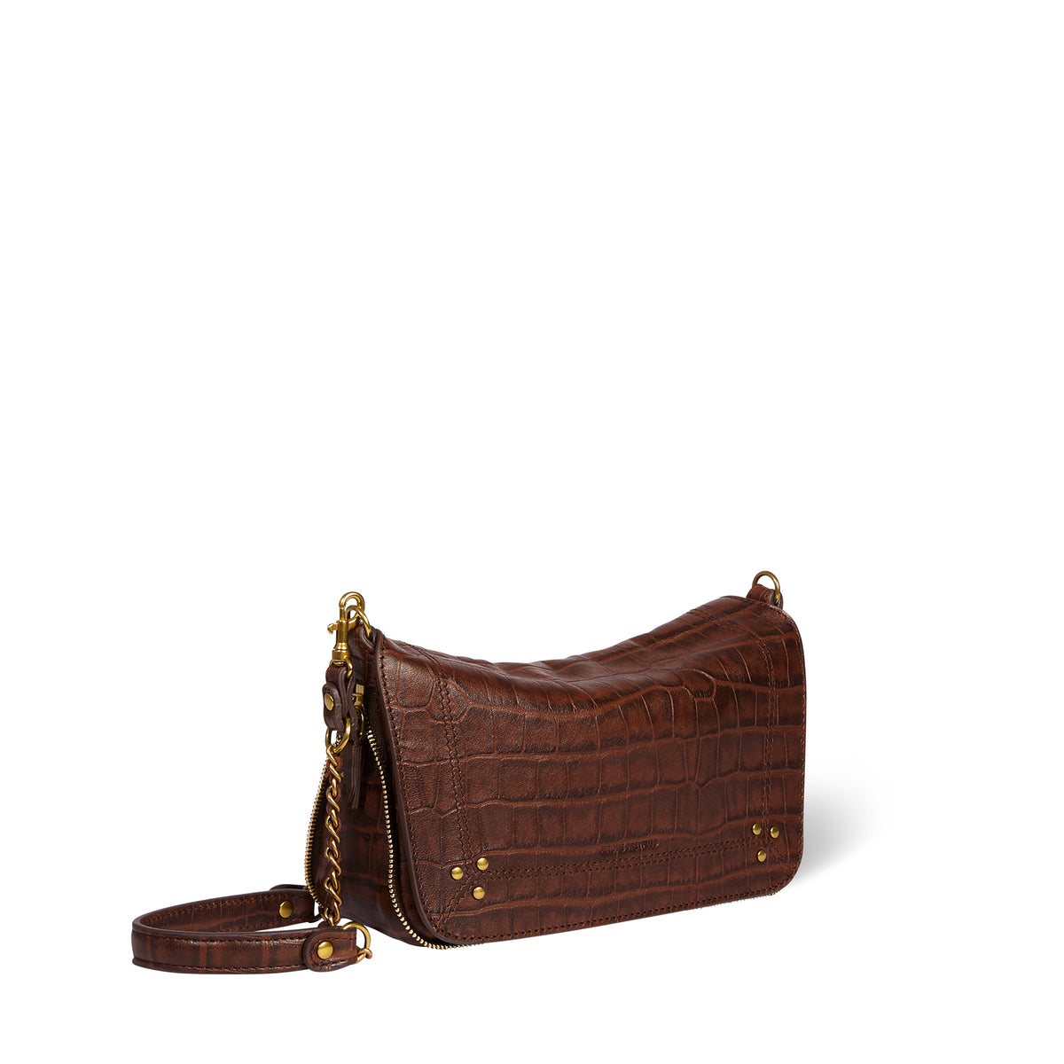 Sac Bobi S Mouton Imprimé Croco Cigare