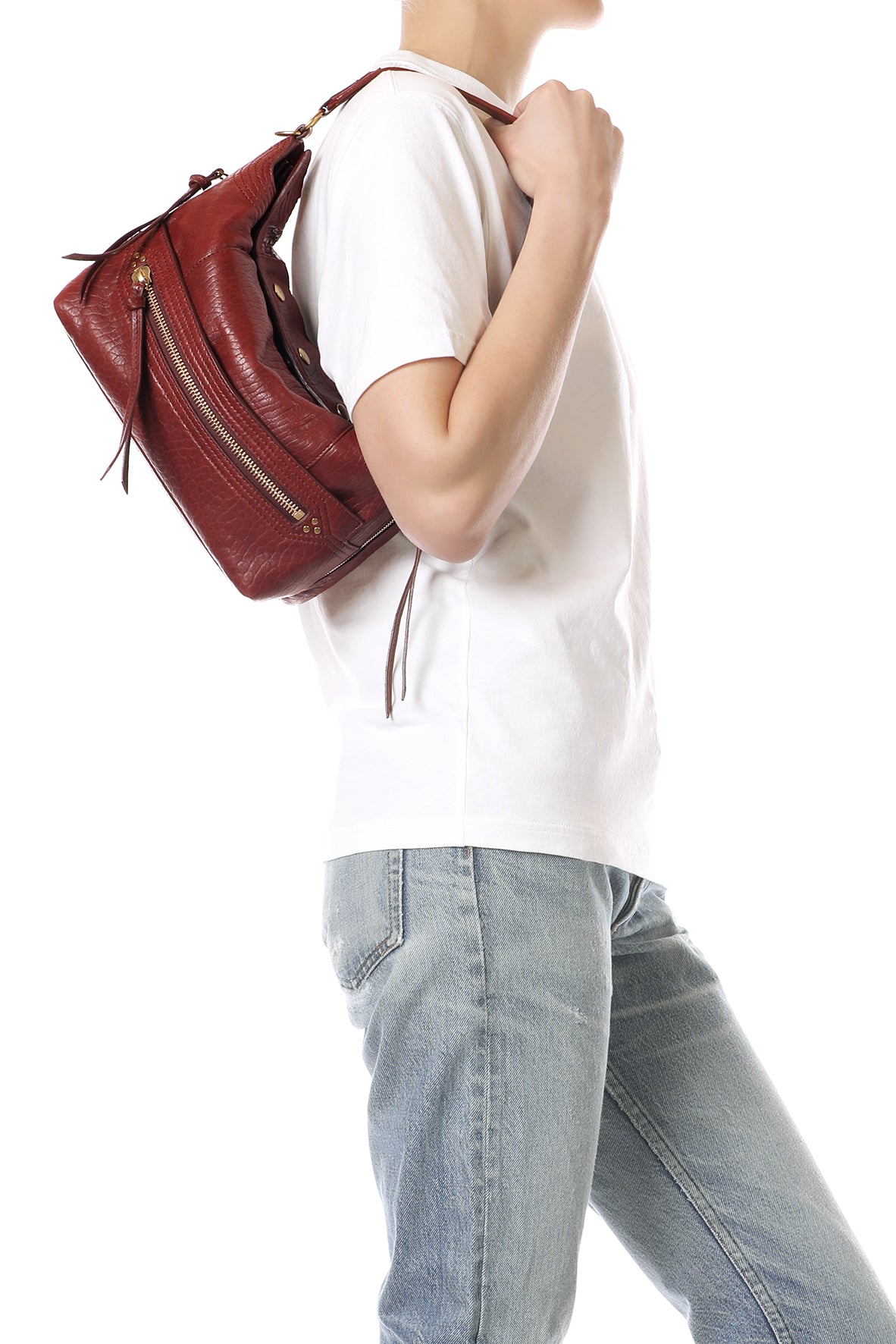Sac Lucky Hobo Agneau Bubble Burgundy