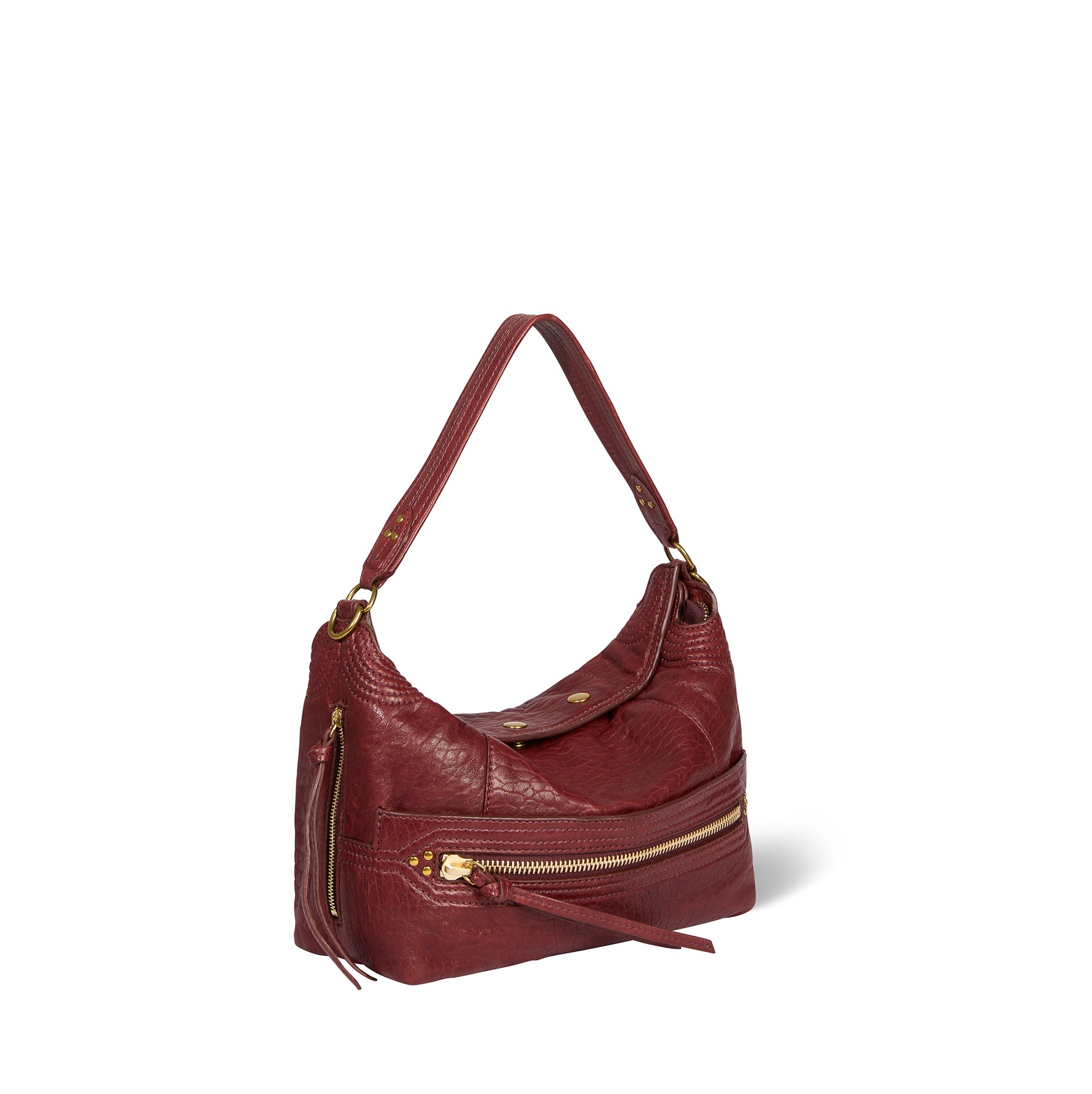 Sac Lucky Hobo Agneau Bubble Burgundy