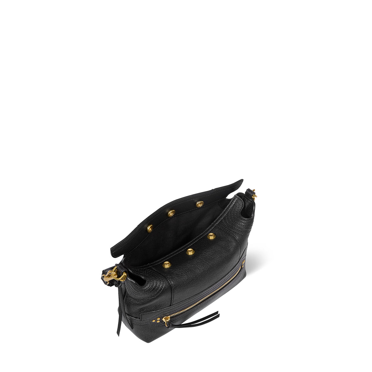 Sac Lucky Hobo Small buffle Noir Brass