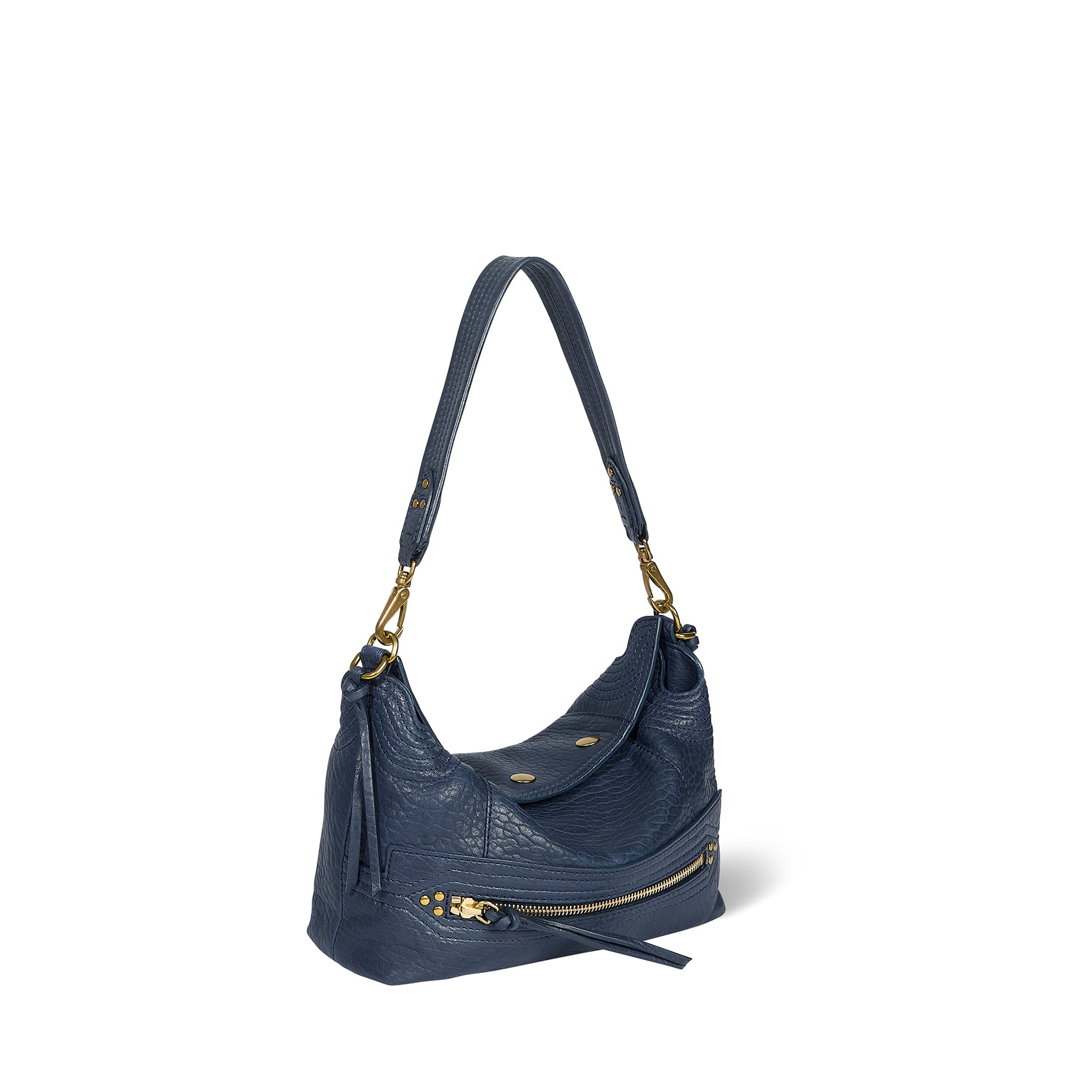 Sac Lucky Hobo Small Agneau Bubble Night Blue
