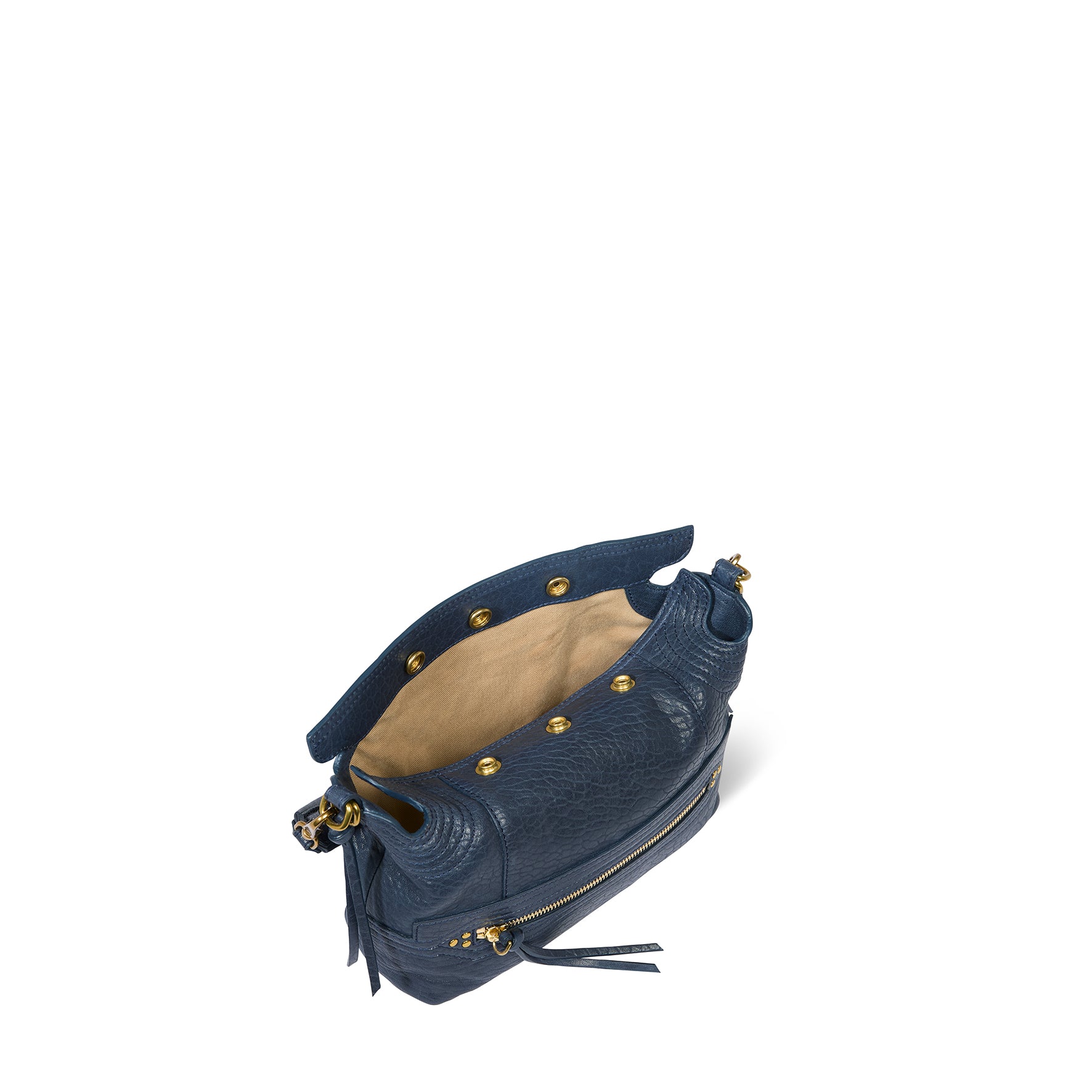 Sac Lucky Hobo Small Agneau Bubble Night Blue