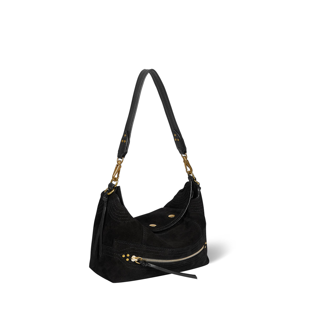 Sac Lucky Hobo Small Croûte Velours Noir
