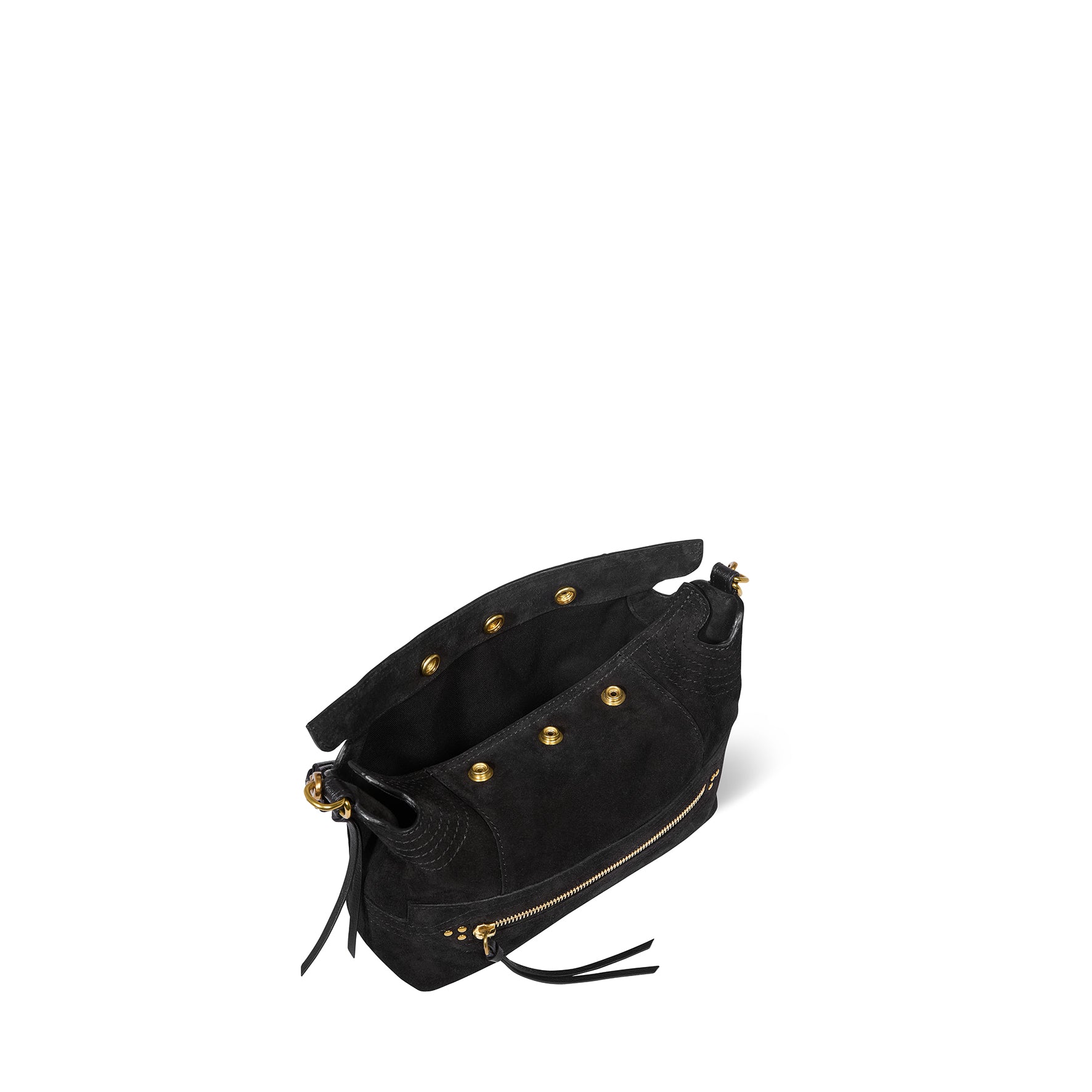Sac Lucky Hobo Small Croûte Velours Noir