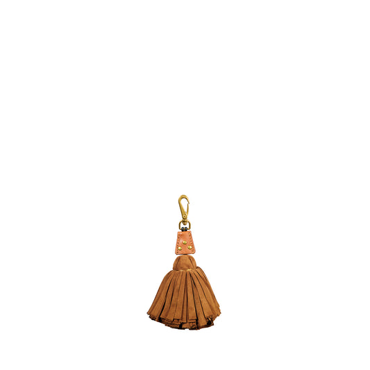 Porte-clés Big Pompon Chèvre Caramel