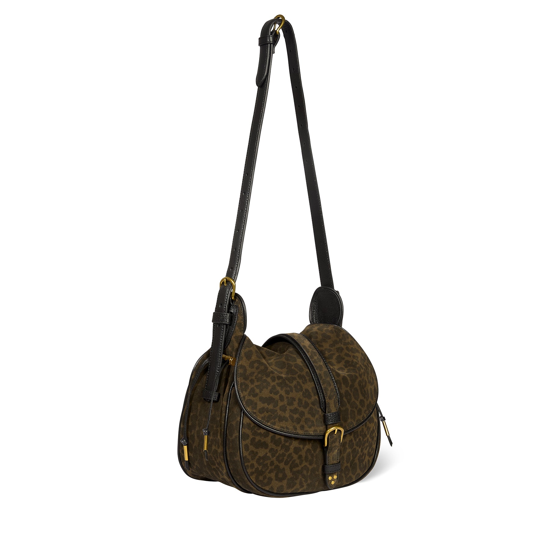 Sac Gildas Croûte Velours Imprimé Léopard kaki