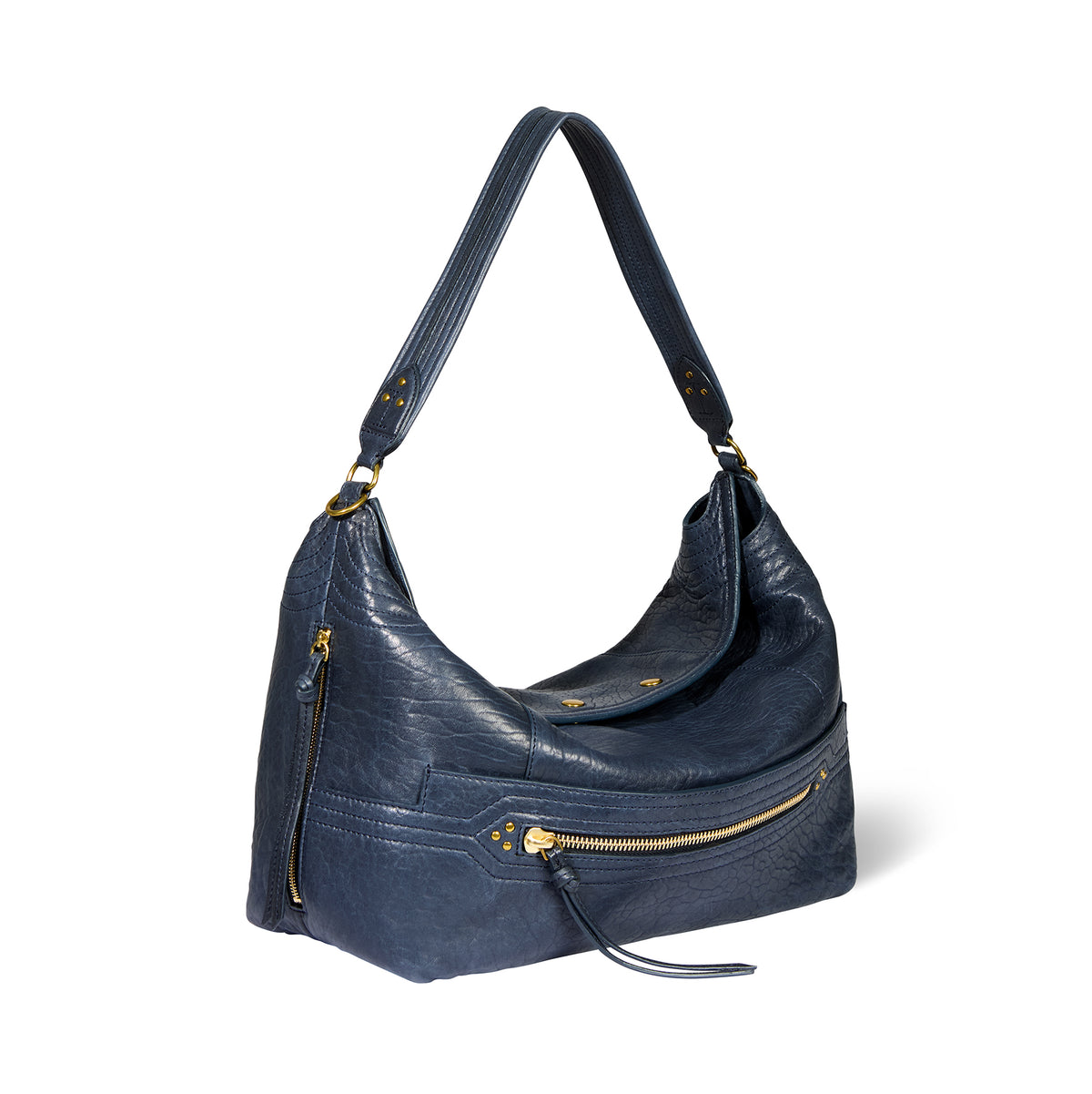 Sac Lucky Hobo Large Agneau Bubble Night Blue