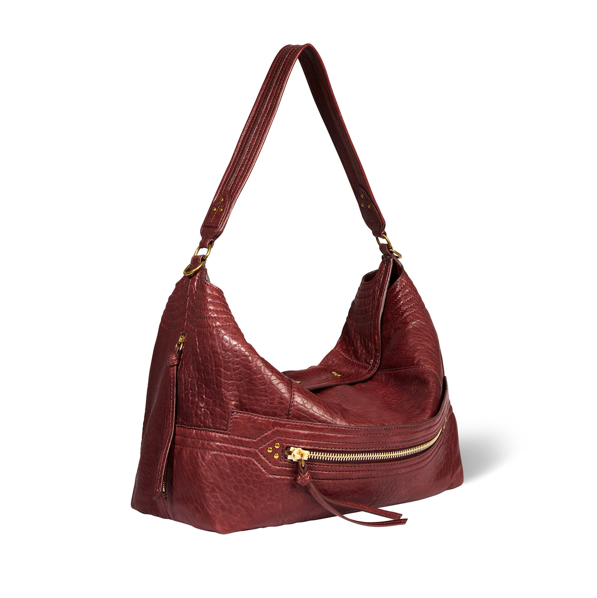Sac Lucky Hobo Large Agneau Bubble Burgundy