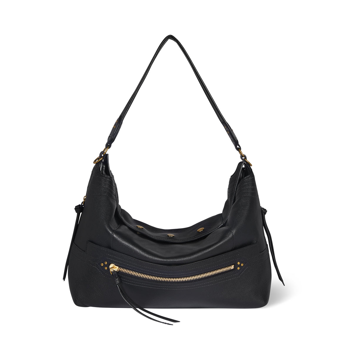 Sac Lucky Hobo Large buffle Noir Brass