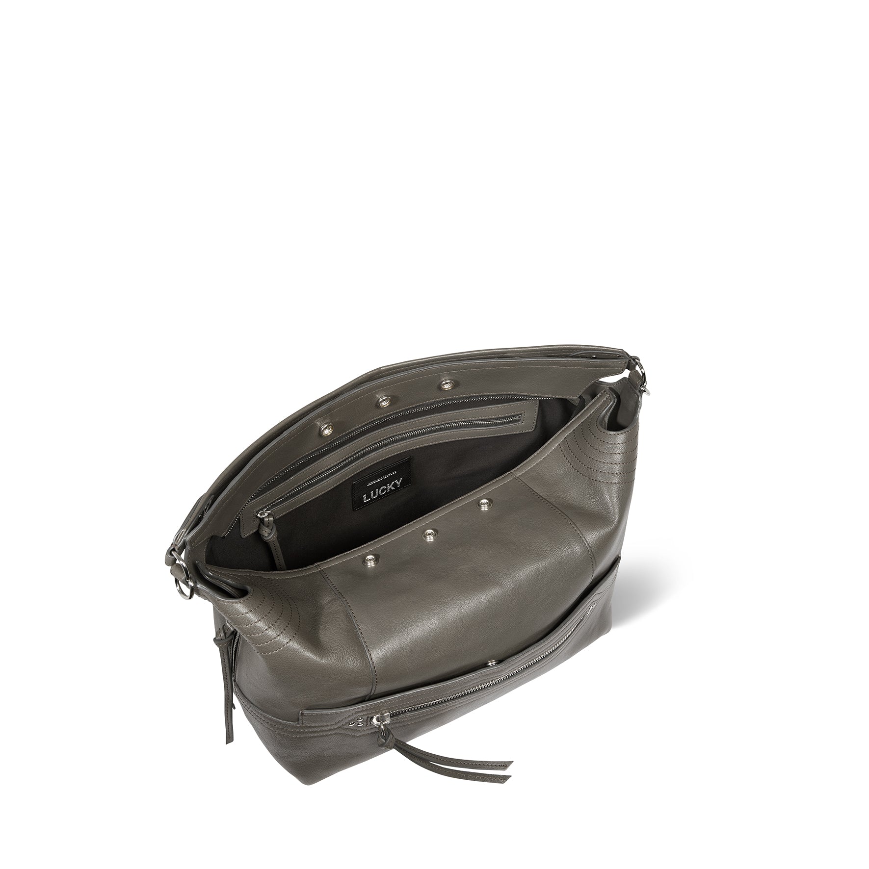 Sac Lucky Hobo Large buffle Gris