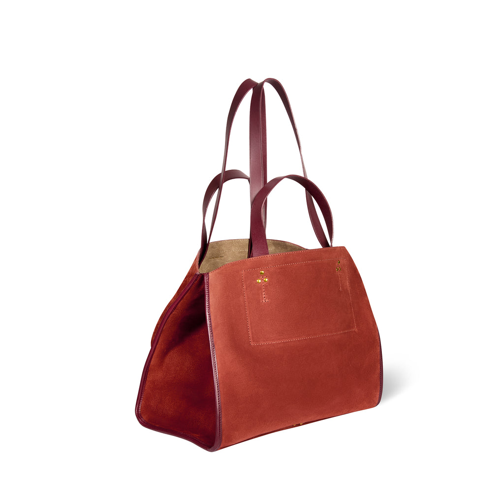 Sac Cabas Léon M Croûte Velours Rouille