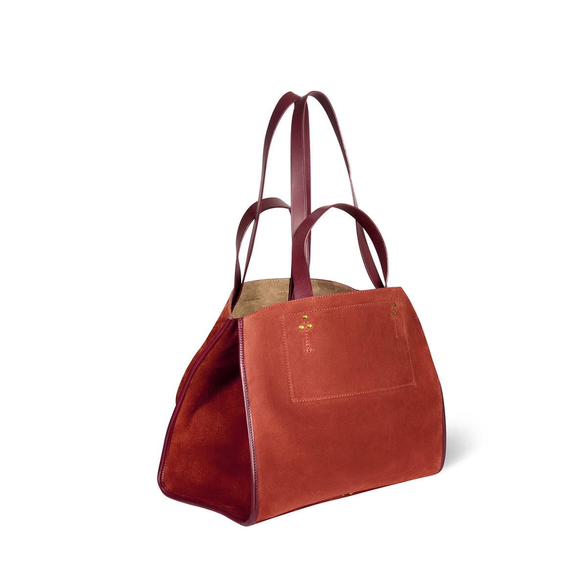 Sac Cabas Léon M Croûte Velours Rouille