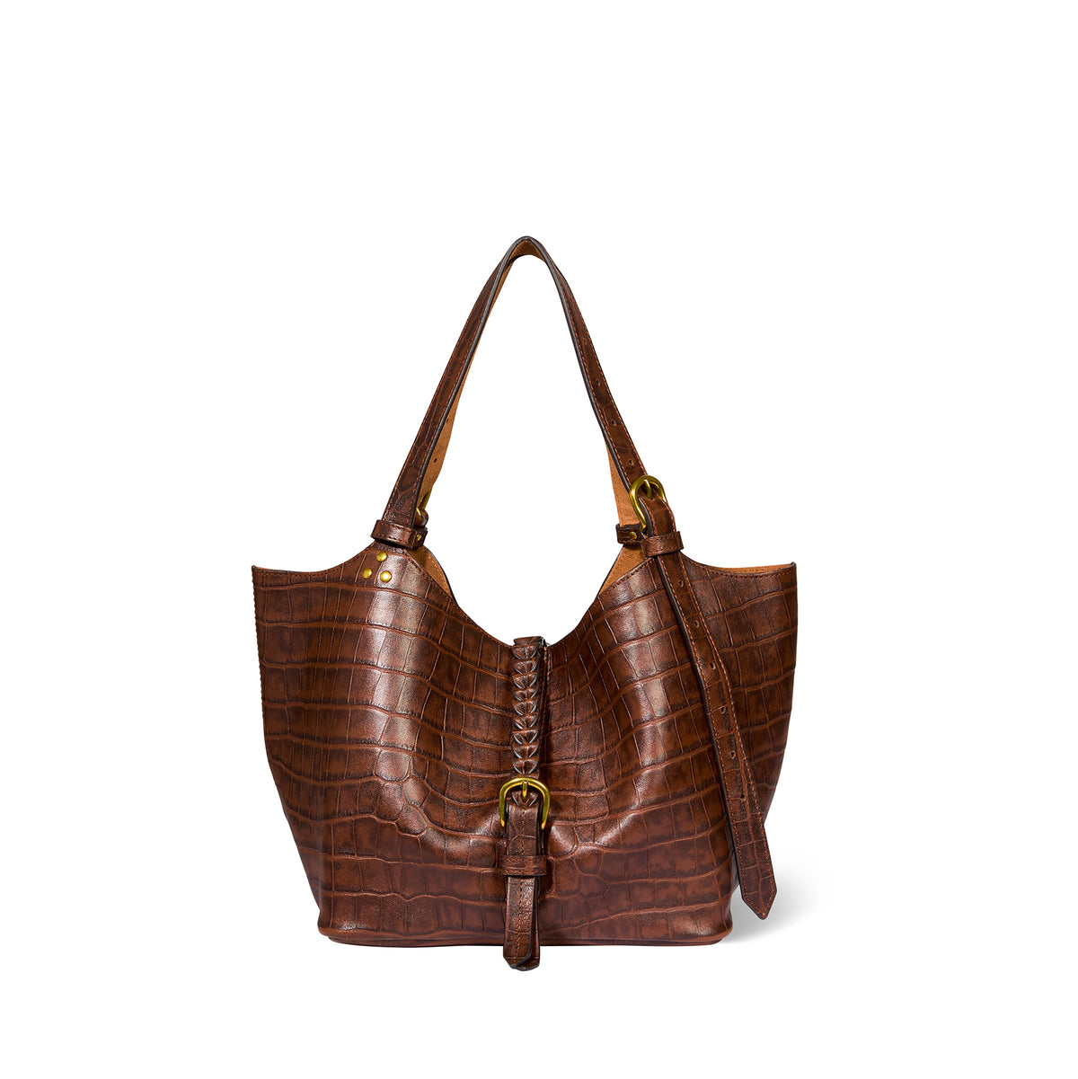 Sac Cabas Joseph S Mouton Imprimé Croco Cigare