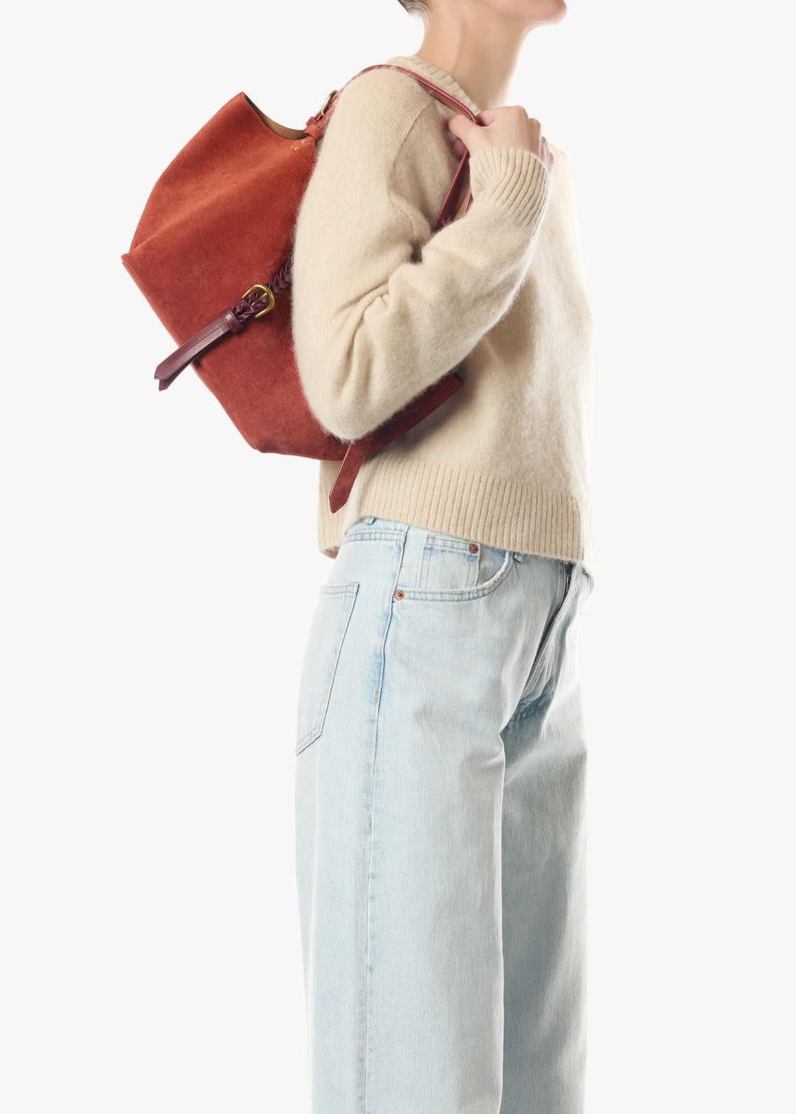 Sac Cabas Joseph S Croûte Velours Rouille
