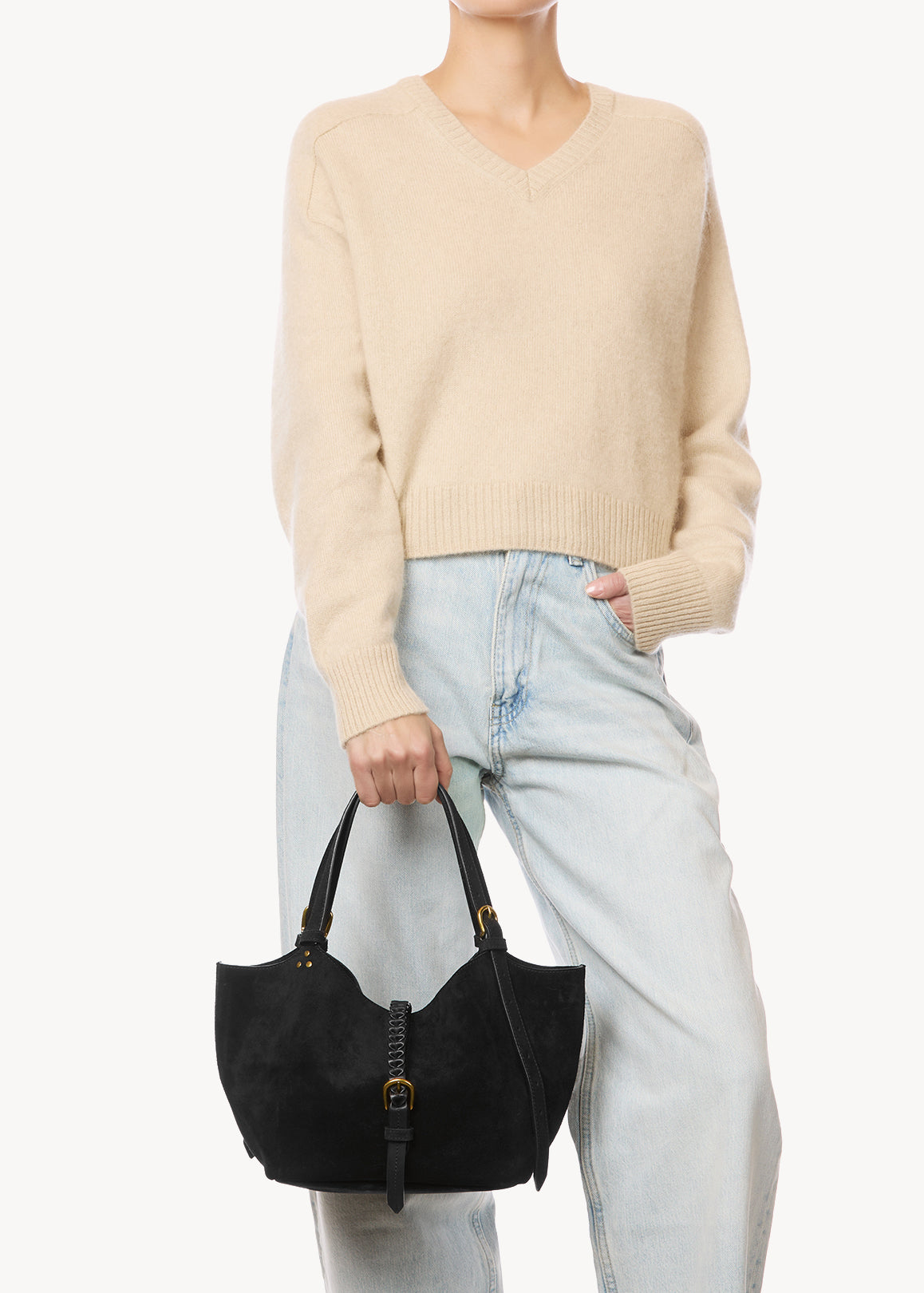 Sac Cabas Joseph S Croûte Velours Noir