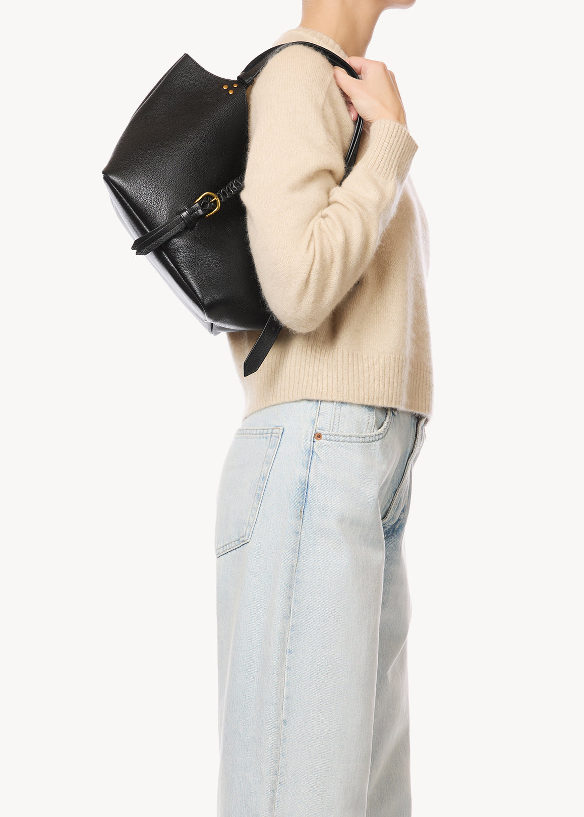 Sac Cabas Joseph S buffle Noir Brass