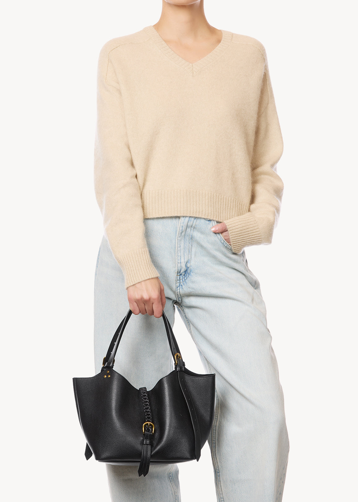 Sac Cabas Joseph S buffle Noir Brass