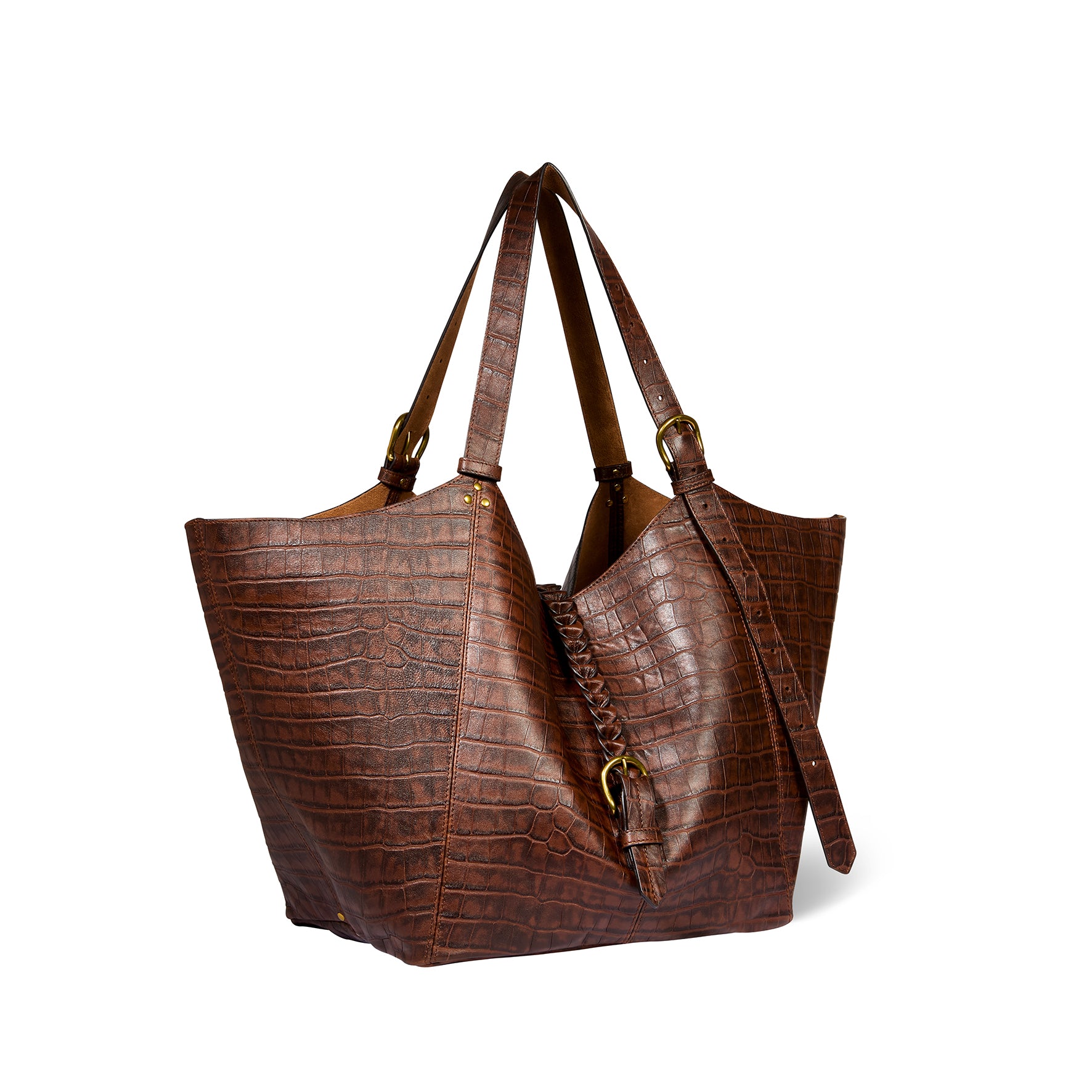 Sac Cabas Joseph M Mouton Imprimé Croco Cigare