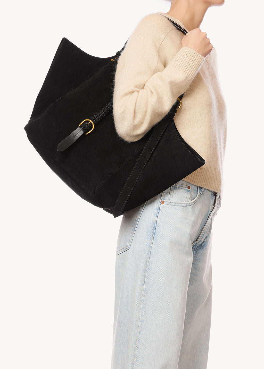 Sac Cabas Joseph M Croûte Velours Noir