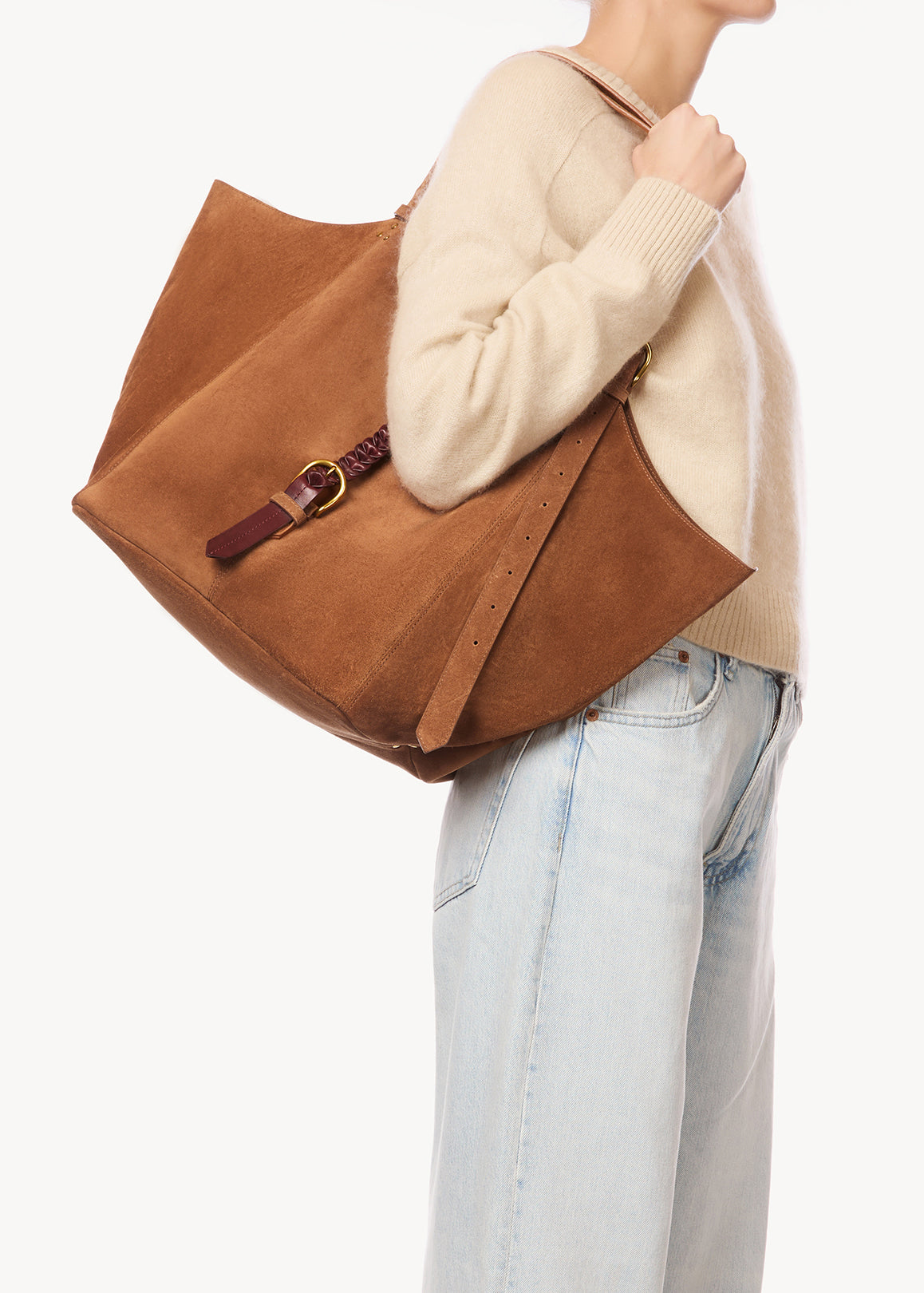 Sac Cabas Joseph M Croûte Velours Caramel