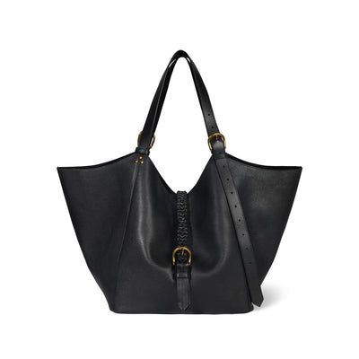 Joseph M Shopper-Tasche Noir Brass Büffelleder