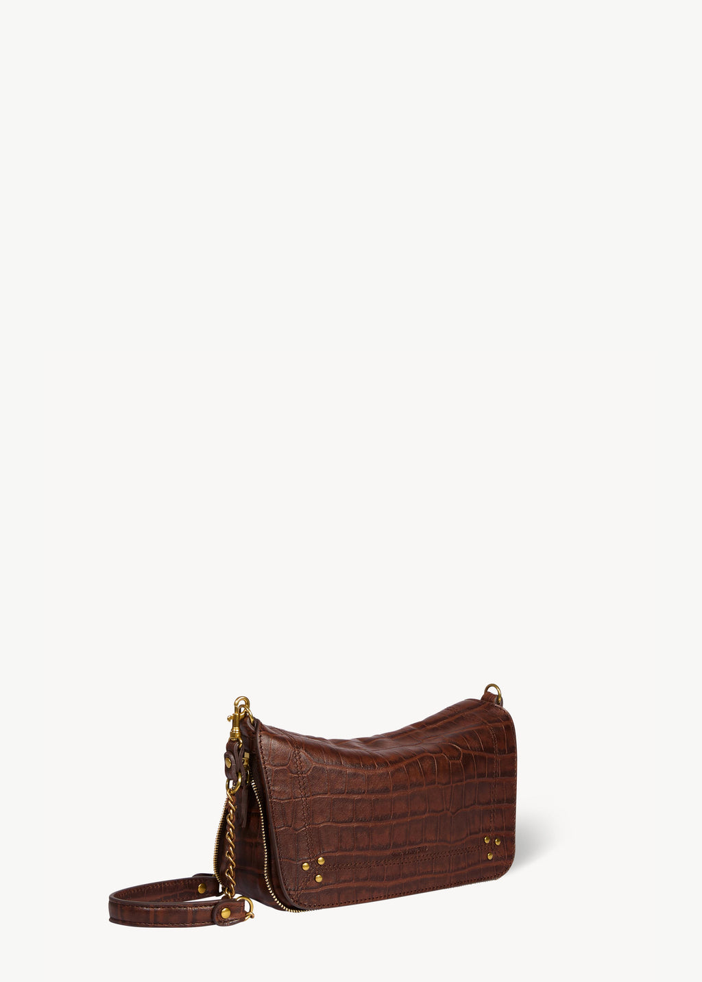 Sac Bobi S Mouton Imprimé Croco Cigare