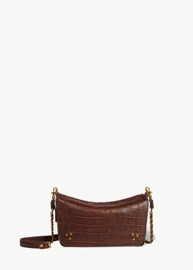 Bobi S Bag Imprimé Croco Cigare Sheepskin