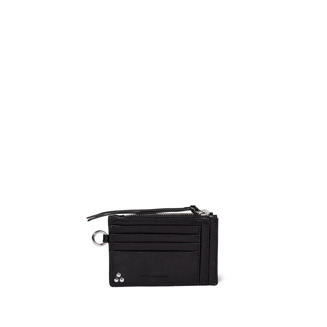Lucky porte cartes Vachette Noir Silver