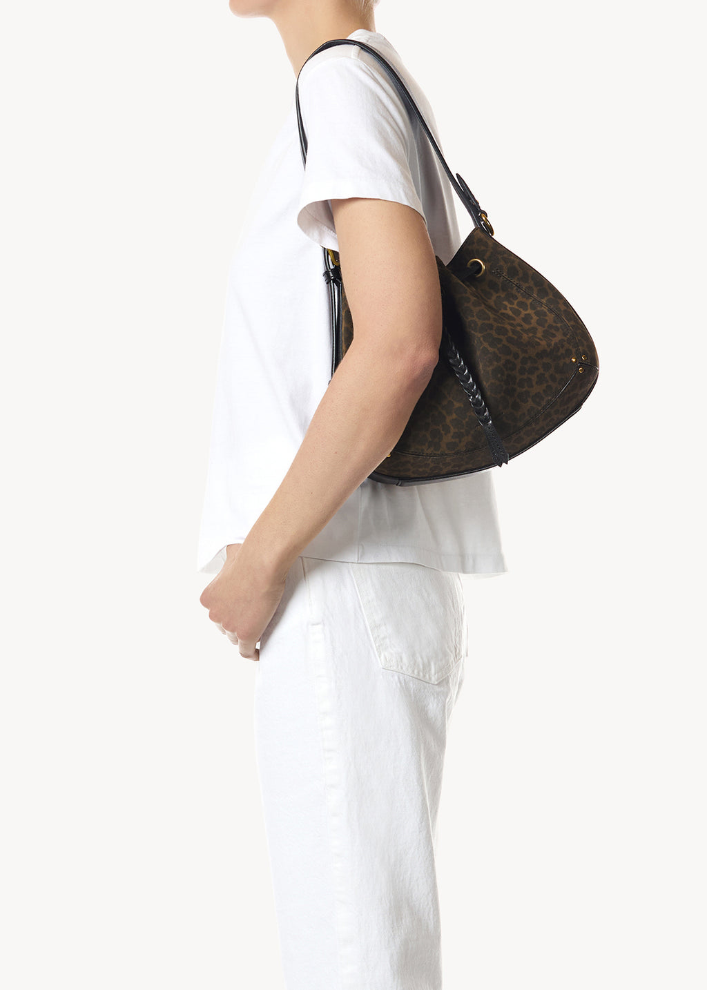 Sac Andy Croûte Velours Imprimé Léopard kaki