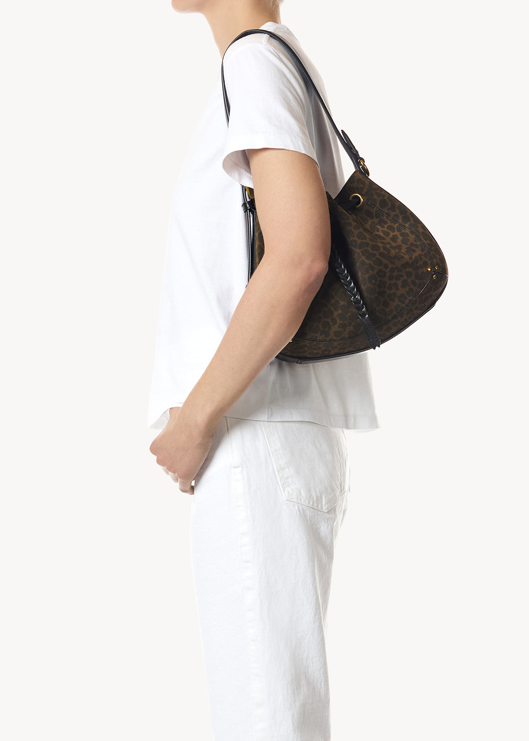 Sac Andy Croûte Velours Imprimé Léopard kaki