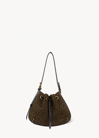 Sac Andy Croûte Velours Imprimé Léopard kaki