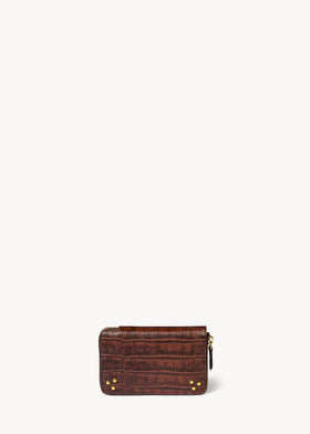 Brieftasche Julien Imprimé Croco Cigare Schafleder